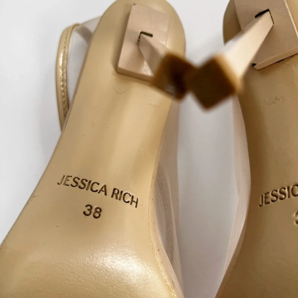 Jessica Rich Sheer Pump Stiletto Heels (Nude)